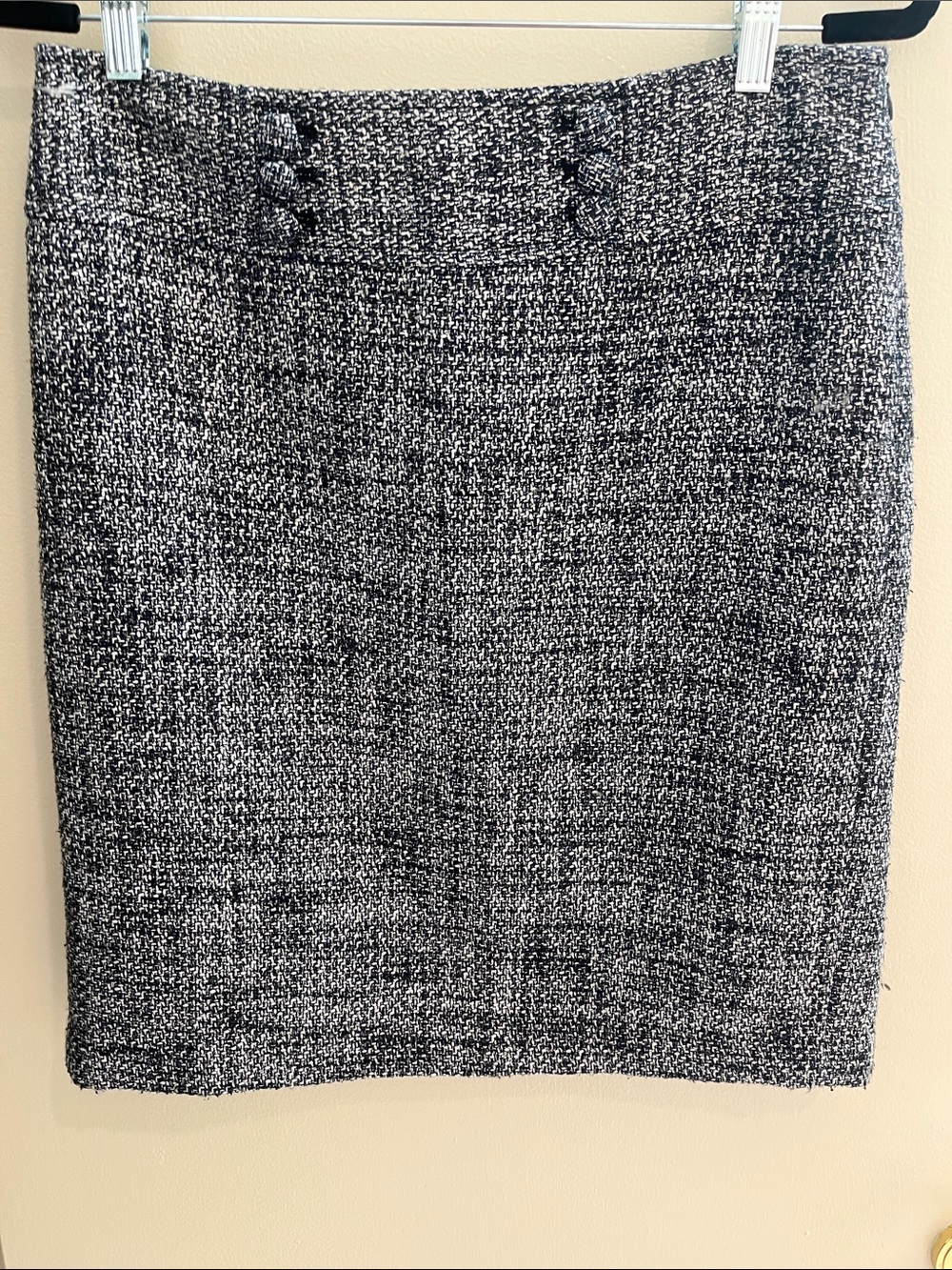 Ann Taylor Navy and White Tweed Pencil Skirt